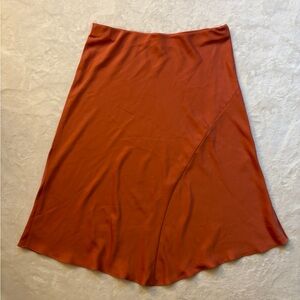 a. New day - pull on elastic waist band midi skirt - coral - XXL